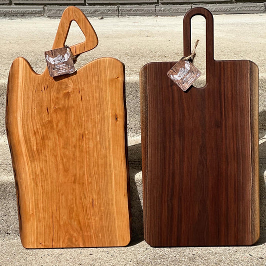 Cherry/ black walnut all wood charcuterie/cutting board