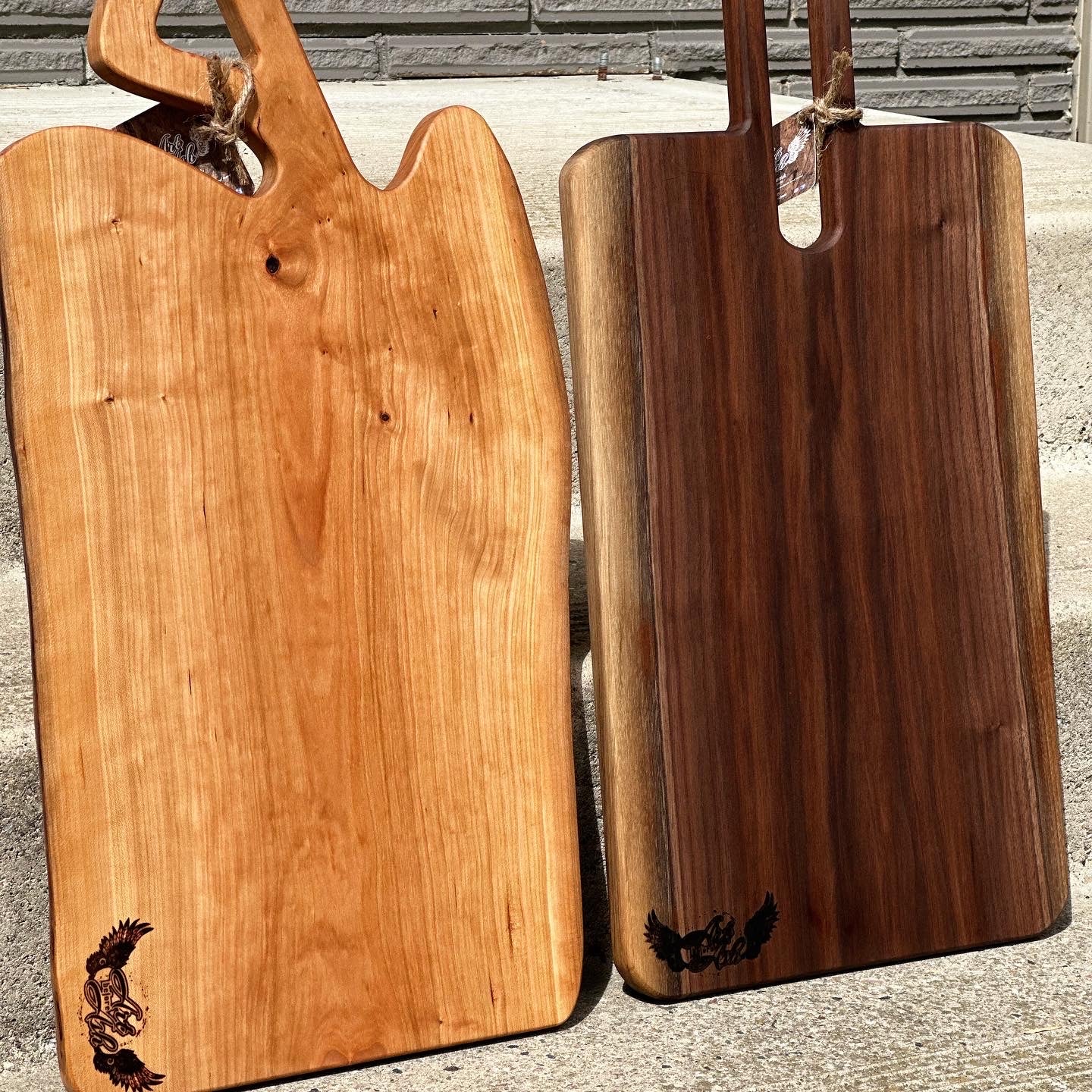 Cherry/ black walnut all wood charcuterie/cutting board